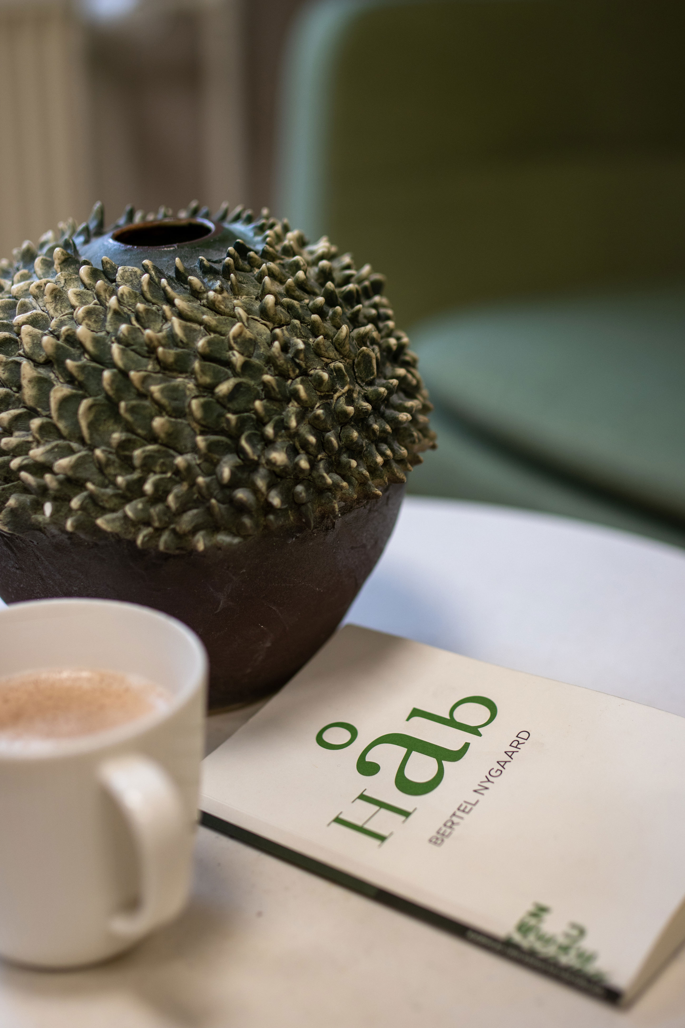 Bogen "Håb" ligger på et bord